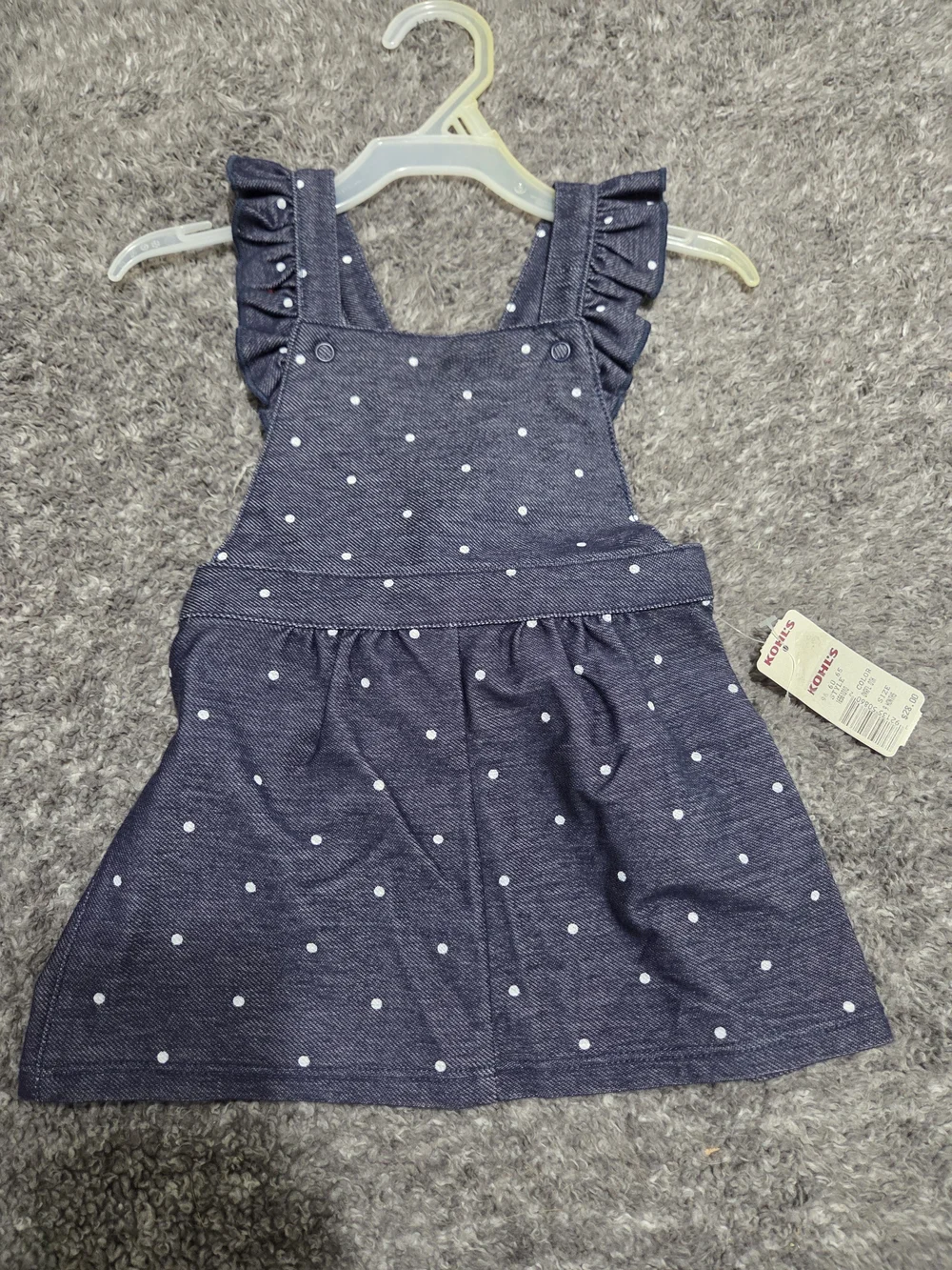 Carter's Navy Blue Polka Dot Ruffle Strap One-Piece Dress